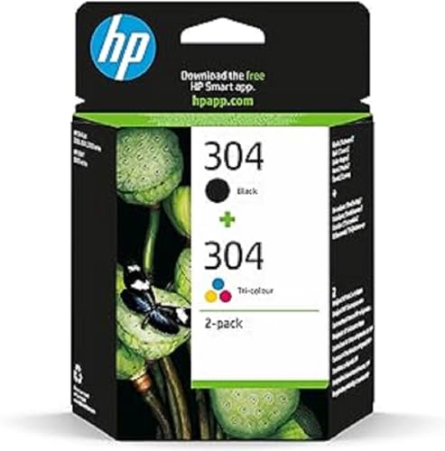 HP Boostez vos impressions avec le Pack HP 304 de 2 Cartouches d’Encre Noire et Couleurs Authentiques