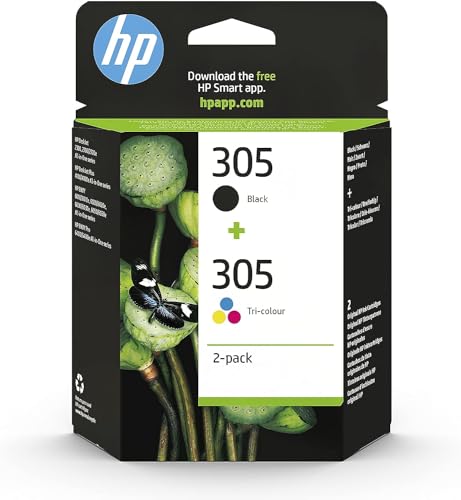 HP Optimisez vos impressions avec le Pack de 2 Cartouches d’Encre HP 305 Noire et Couleurs