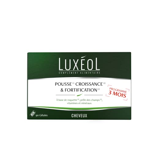 Luxéol – Stimulez la pousse de vos cheveux avec notre complément alimentaire enrichi en Roquette et Prêle des Champs – 90 gélules