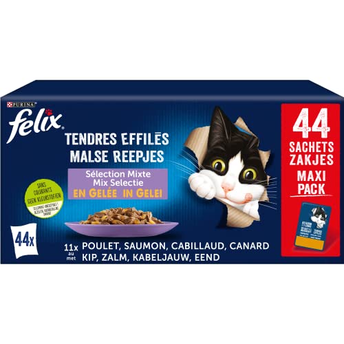 Découvrez les délicieuses saveurs de Felix Tendres Effilés en Gelée – Sélection Mixte 44x85g