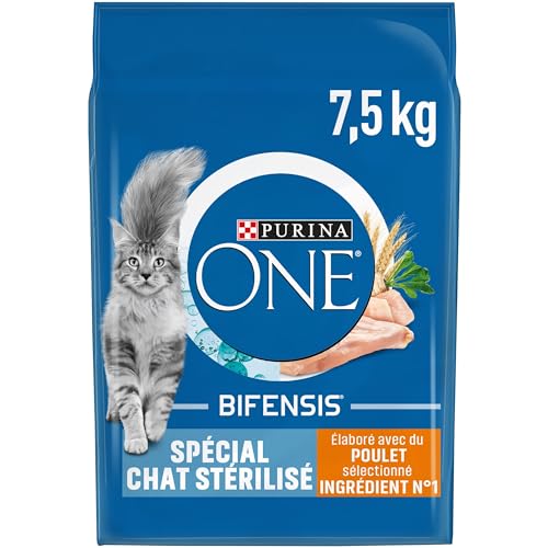 Les meilleures croquettes au poulet pour chats adultes stérilisés : PURINA ONE Bifensis Chat Stérilisé 7,5kg