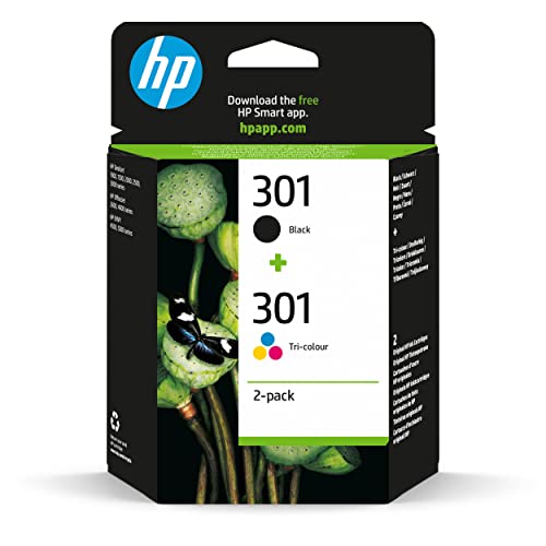 HP Guide d’achat : HP 301 Pack de 2 Cartouches d’Encre Noire et Trois Couleurs Authentiques (N9J72AE) de chez HP