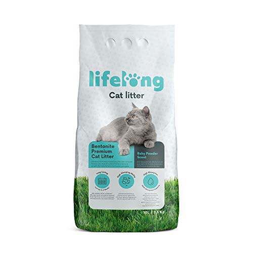 Découvrez la litière pour chats Amazon Lifelong parfum talc pour bébé – Test et avis