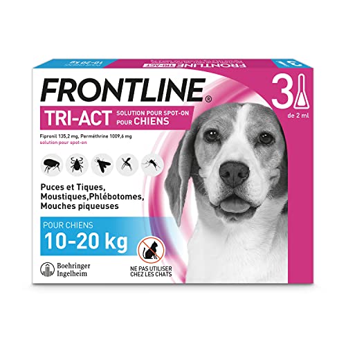 Frontline Tri-Act Chien: Traitement Radical en 6h contre Puces, Tiques et Moustiques